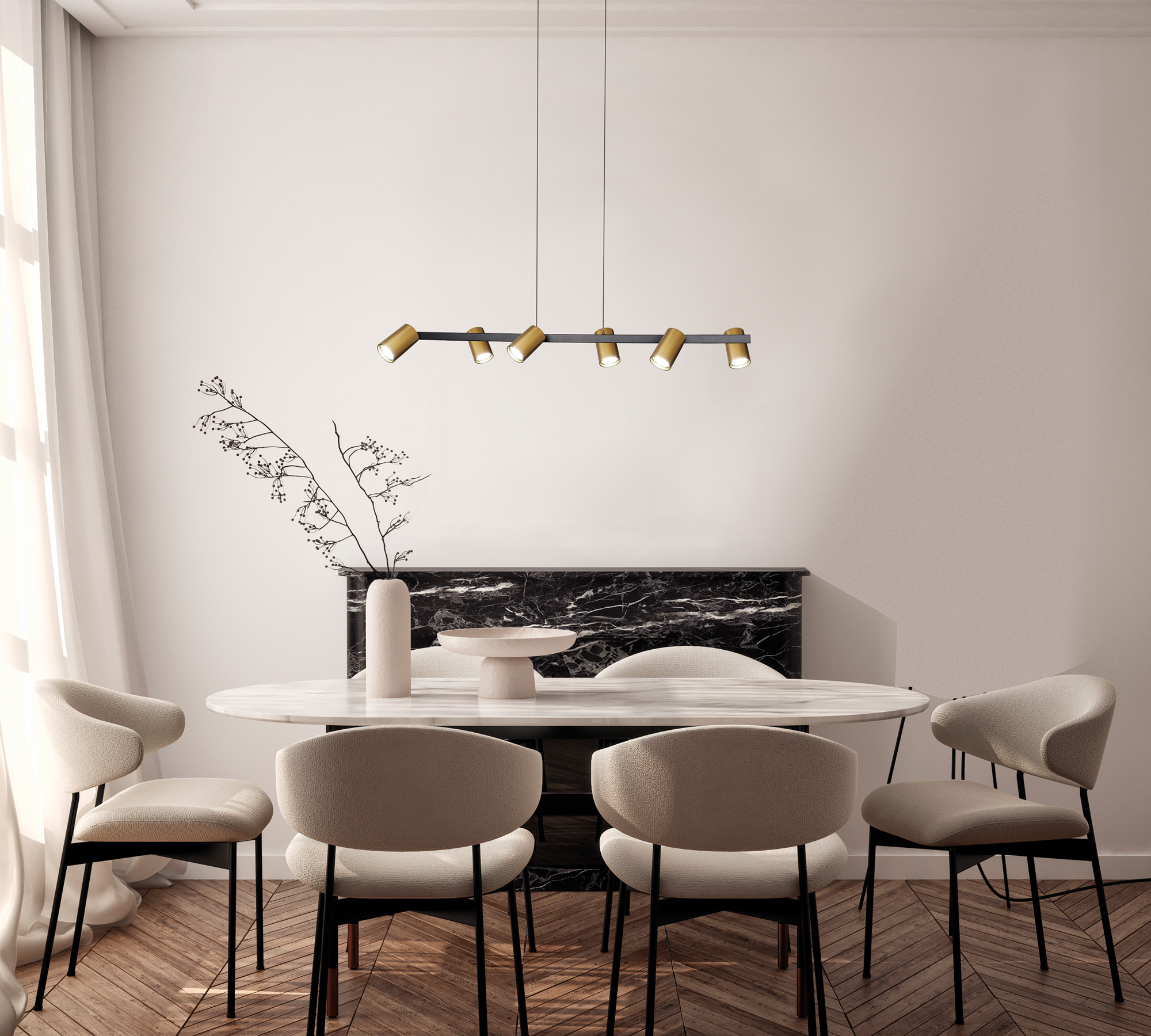 Sal Satin Gold Ceiling Lights Mantra Fusion Linear Fittings